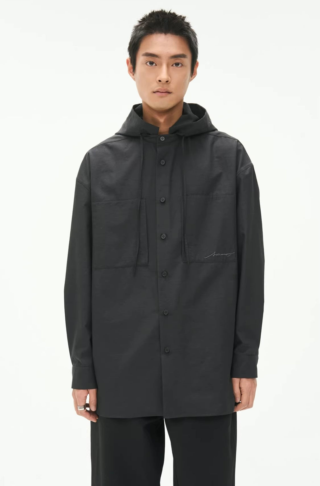 Micro-Topography Hooded Jacket