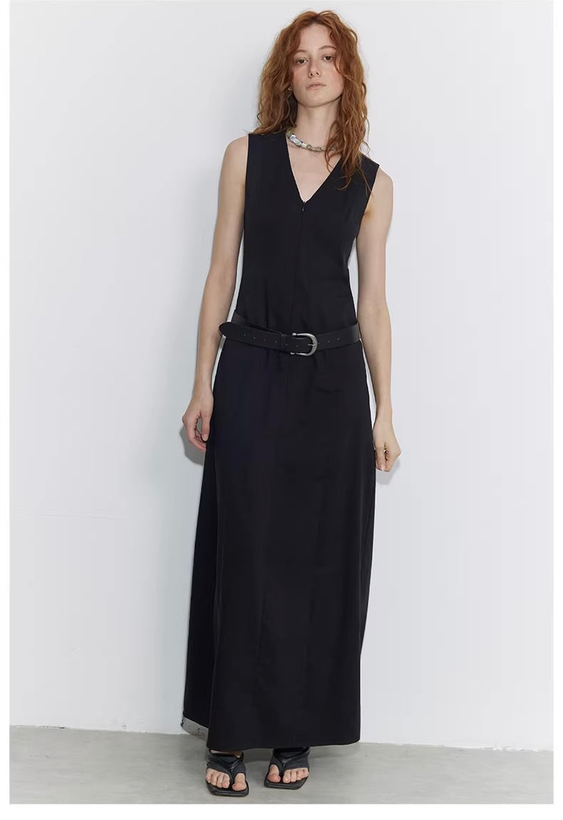 Regenerated Linen Column Dress