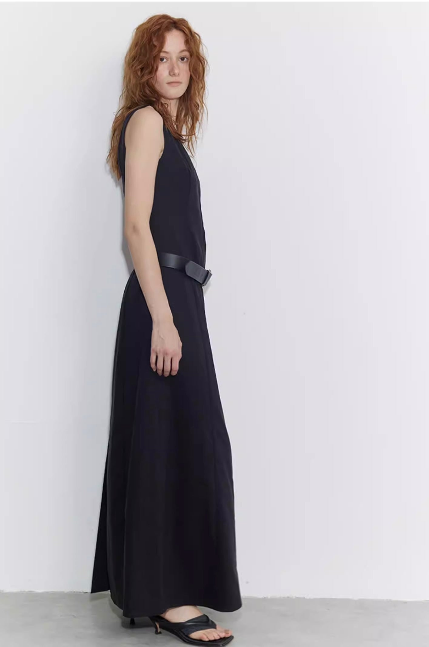 Regenerated Linen Column Dress