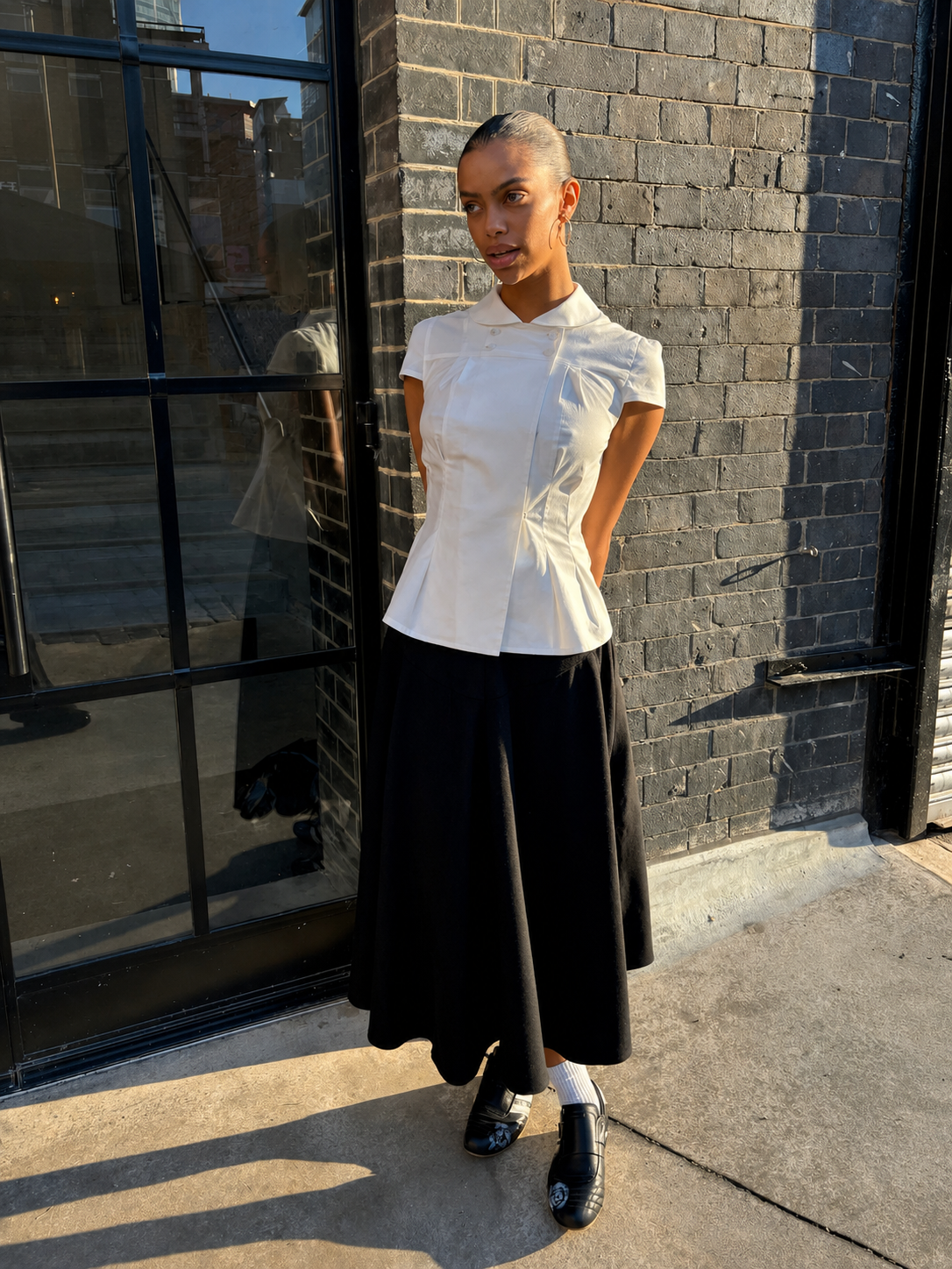 Missy Tailored Cap Sleeve Blouse