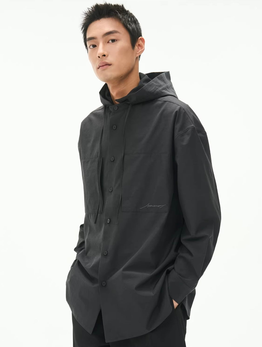 Micro-Topography Hooded Jacket