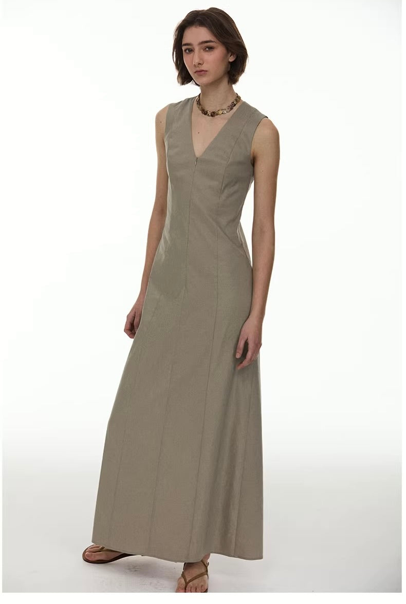 Regenerated Linen Column Dress