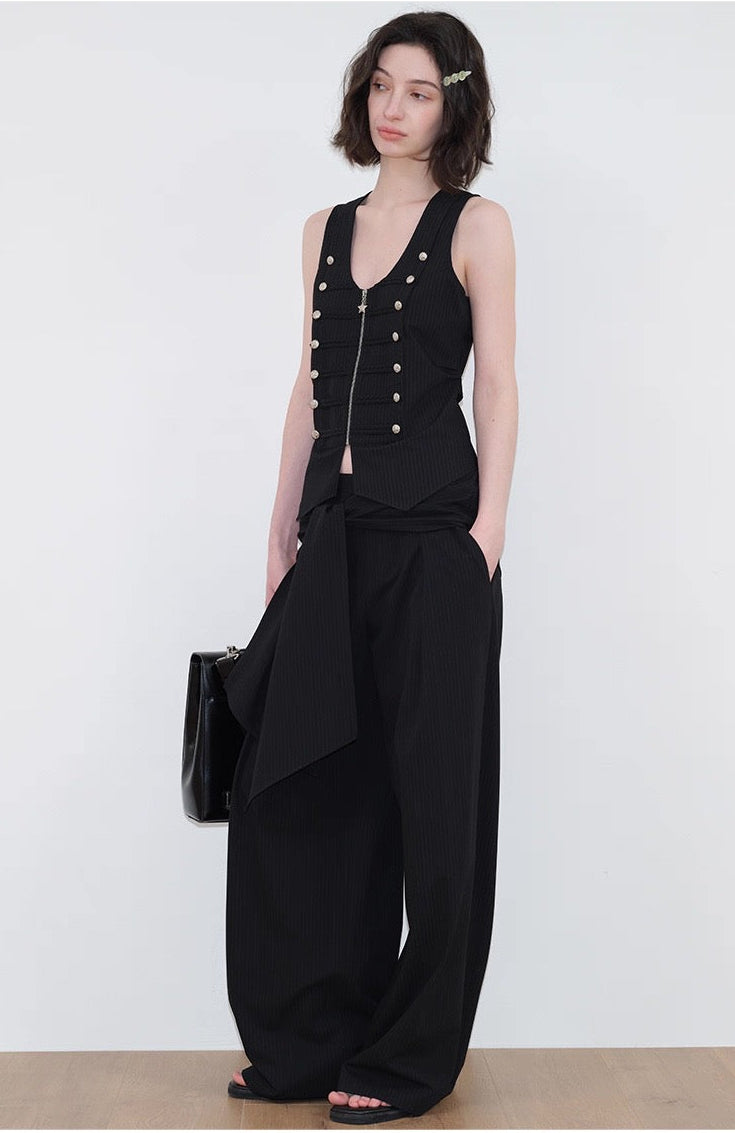 Column Panel Tie Trousers