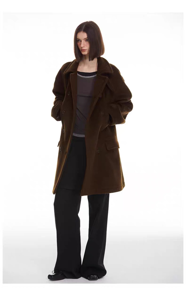 Ulster Double-Breasted Alpaca & Mulberry Silk Longline Greatcoat