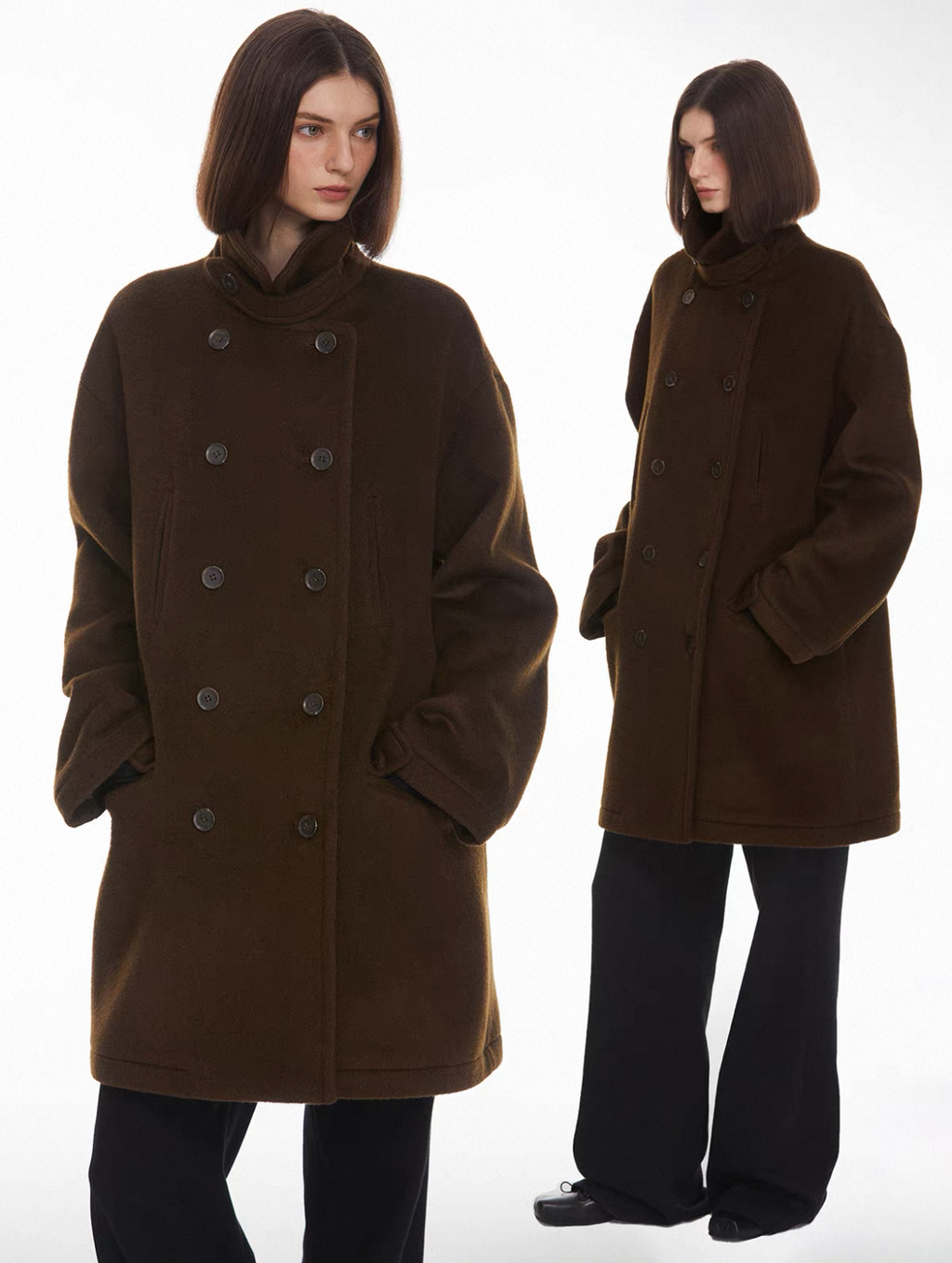 Ulster Double-Breasted Alpaca & Mulberry Silk Longline Greatcoat