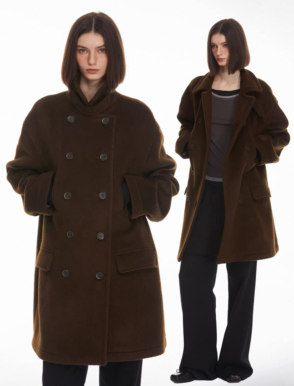Ulster Double-Breasted Alpaca & Mulberry Silk Longline Greatcoat