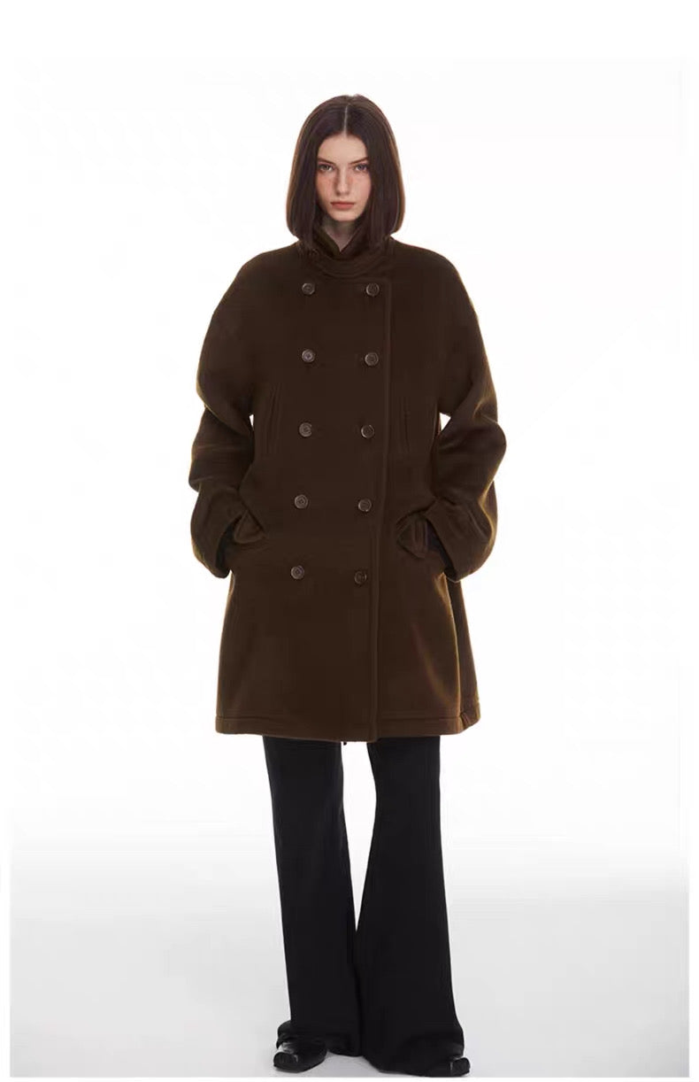 Ulster Double-Breasted Alpaca & Mulberry Silk Longline Greatcoat