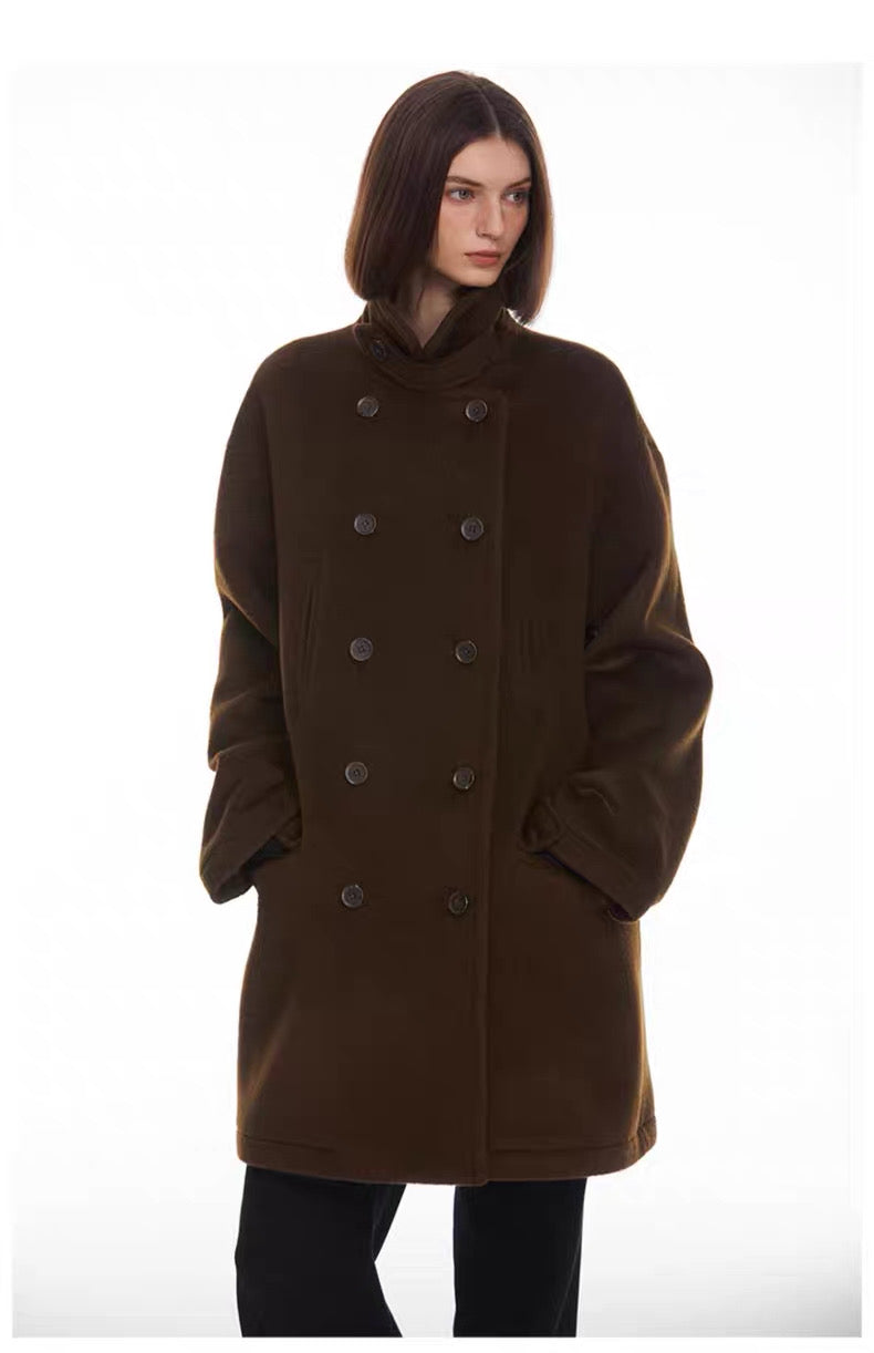Ulster Double-Breasted Alpaca & Mulberry Silk Longline Greatcoat