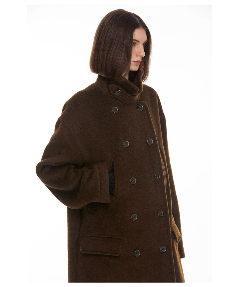 Ulster Double-Breasted Alpaca & Mulberry Silk Longline Greatcoat