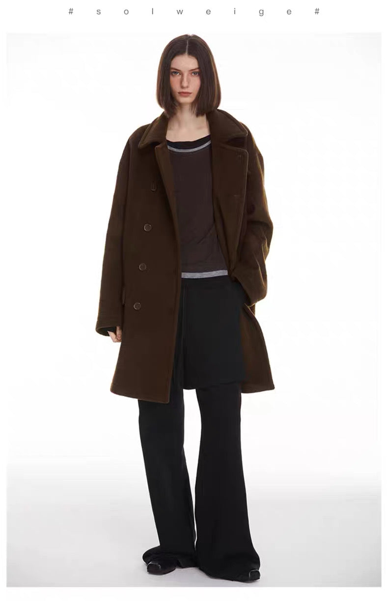 Ulster Double-Breasted Alpaca & Mulberry Silk Longline Greatcoat