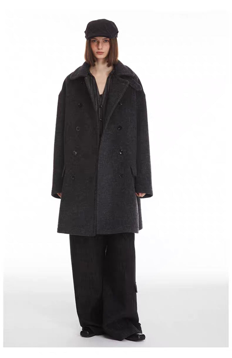 Ulster Double-Breasted Alpaca & Mulberry Silk Longline Greatcoat
