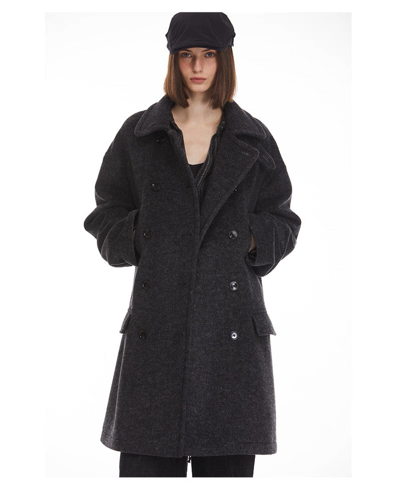 Ulster Double-Breasted Alpaca & Mulberry Silk Longline Greatcoat