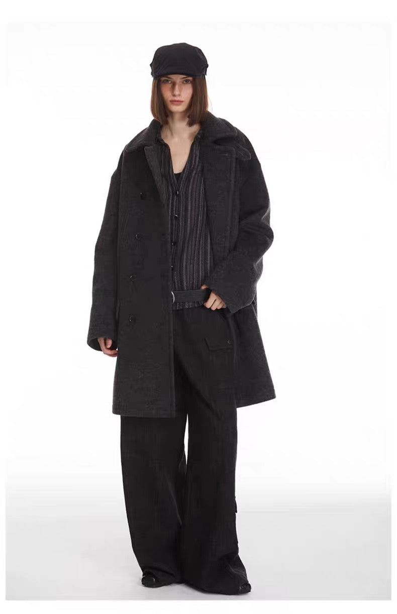 Ulster Double-Breasted Alpaca & Mulberry Silk Longline Greatcoat