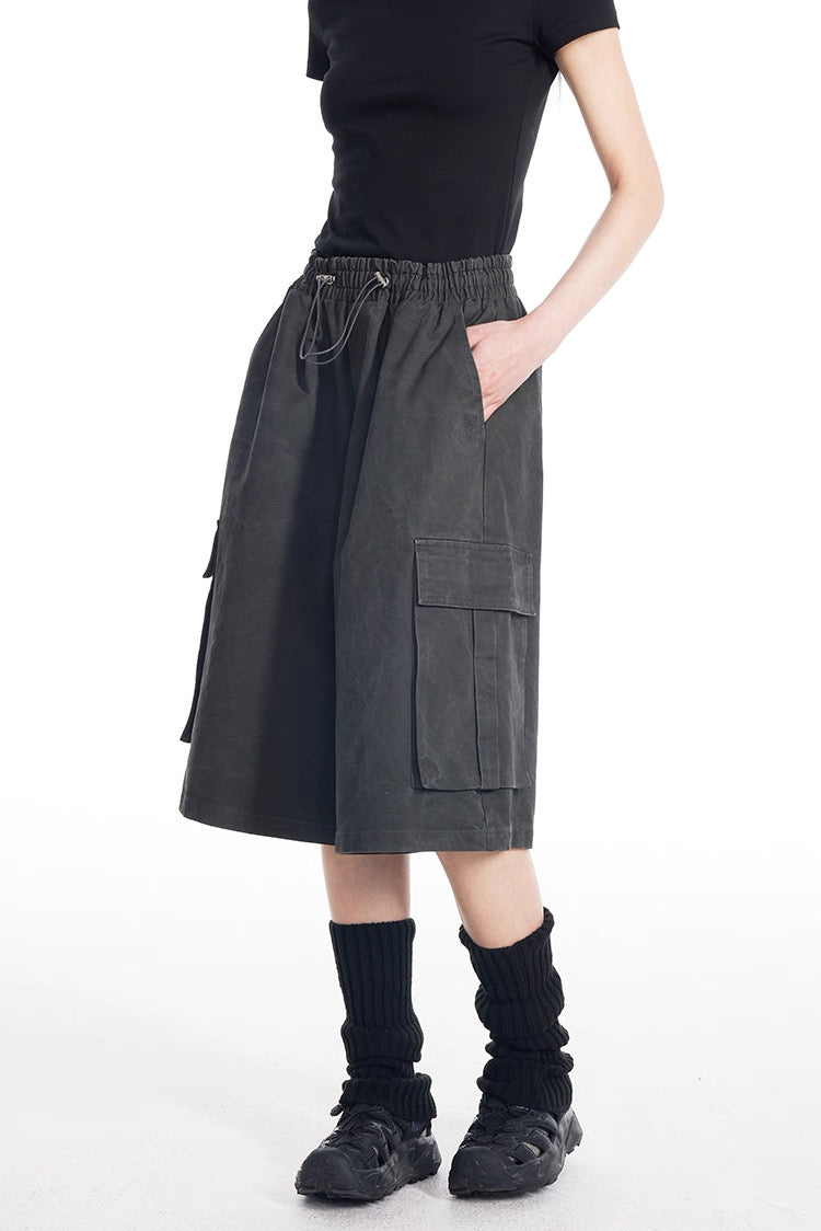 Cartographic Transit Cargo Shorts in Charcoal