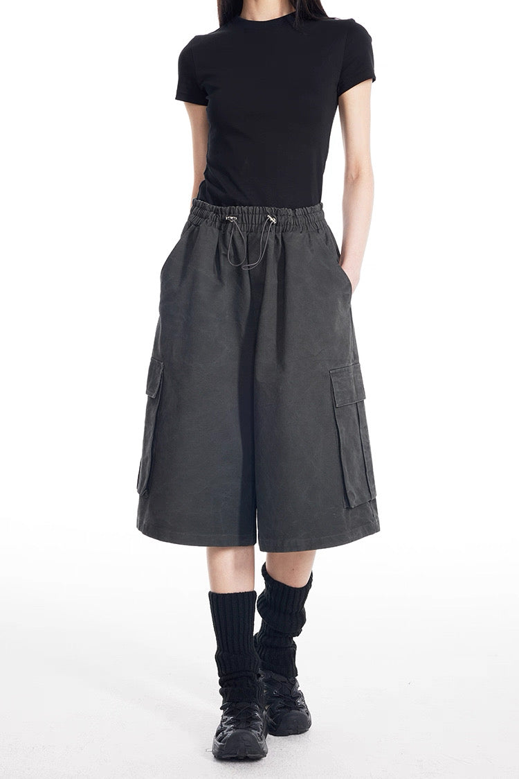 Cartographic Transit Cargo Shorts in Charcoal