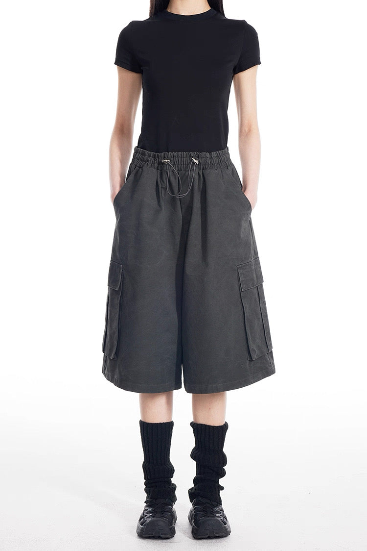 Cartographic Transit Cargo Shorts in Charcoal