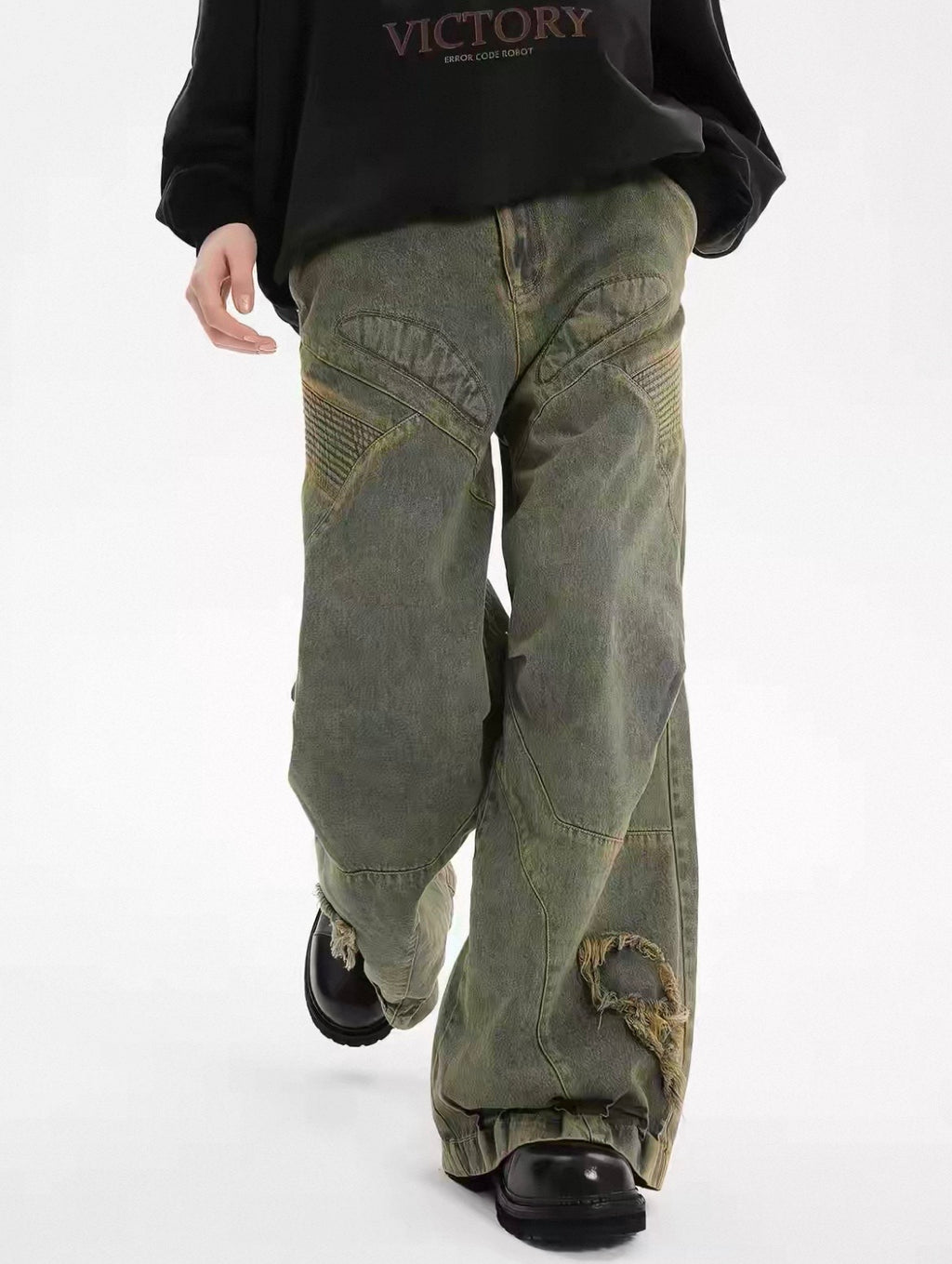Tagrunner Wide-Leg Jeans in Asphalt