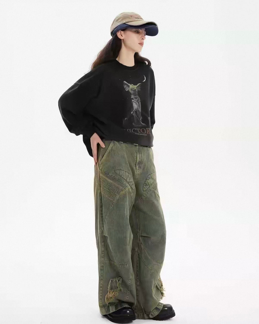Tagrunner Wide-Leg Jeans in Asphalt