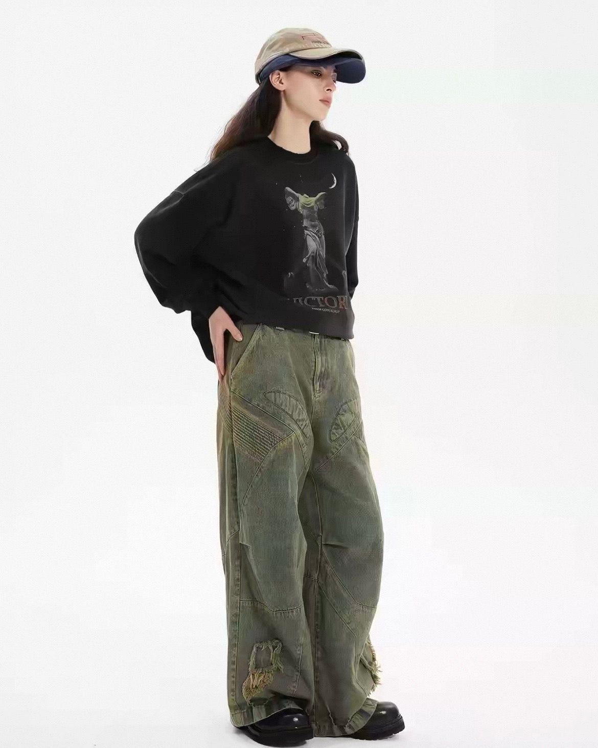 Tagrunner Wide-Leg Jeans in Asphalt