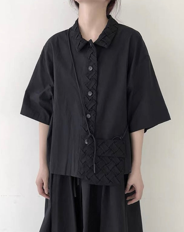Interlace Utility Shirt with Mini Crossbody Pouch