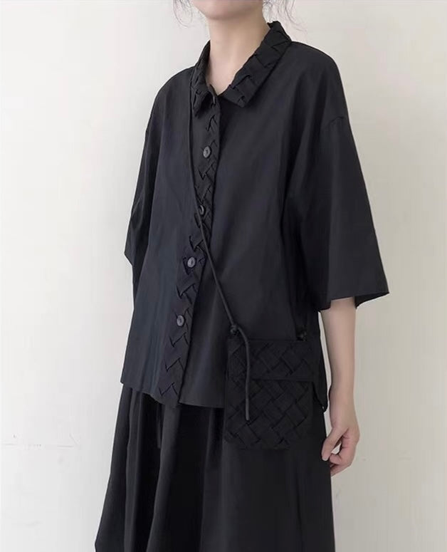 Interlace Utility Shirt with Mini Crossbody Pouch