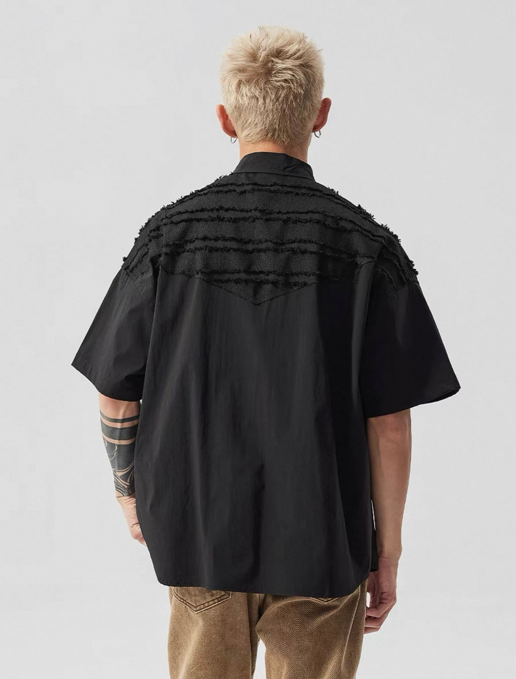 Frayed Edge Shirt in Black Ink
