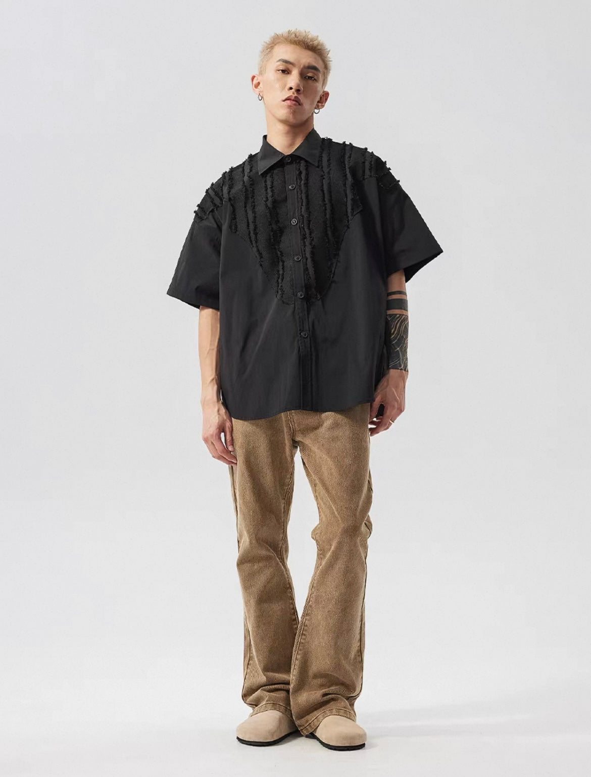 Frayed Edge Shirt in Black Ink