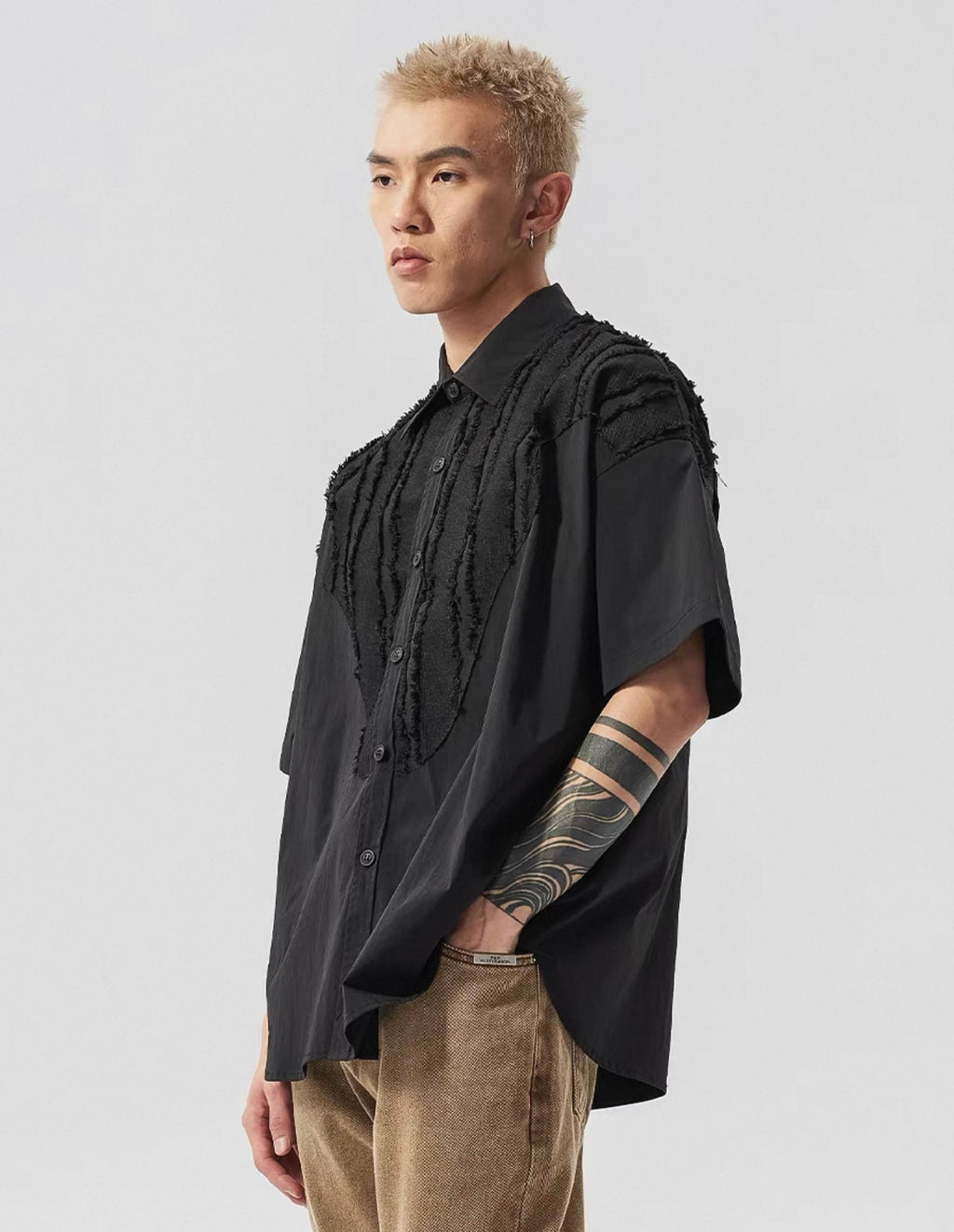 Frayed Edge Shirt in Black Ink