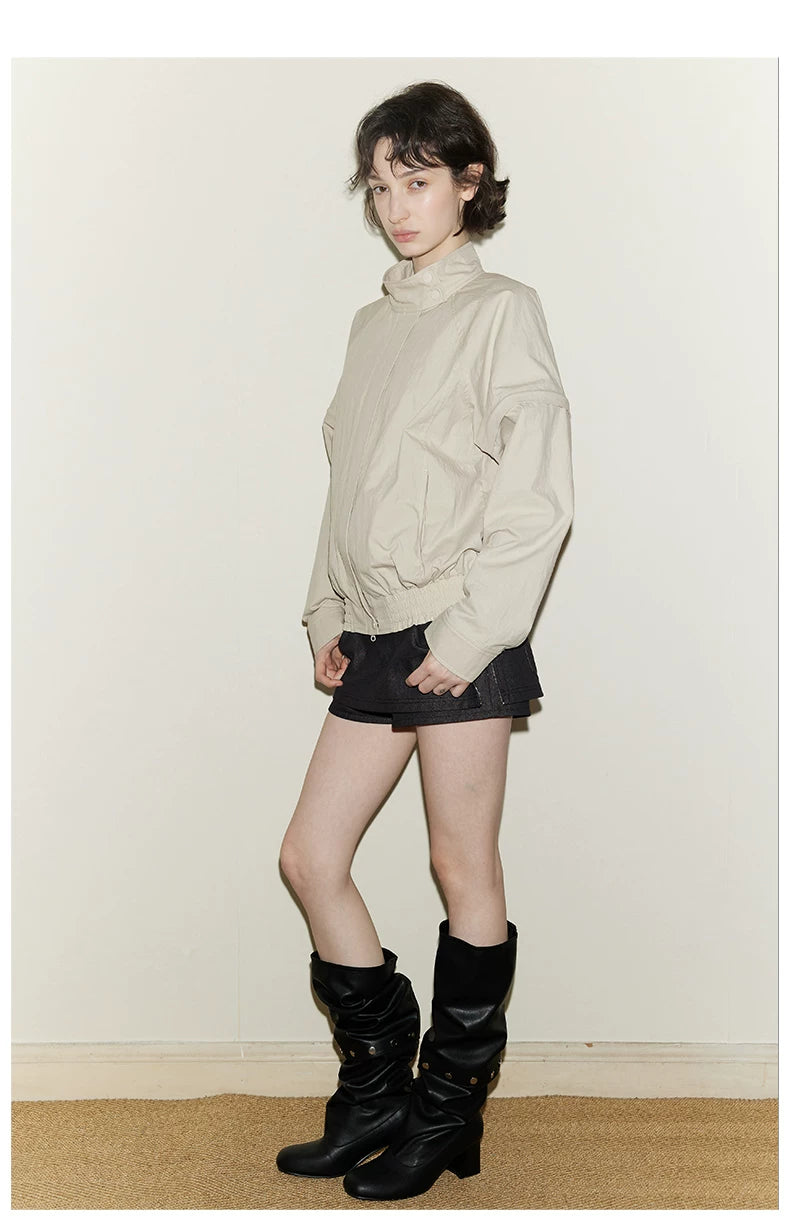 Detachable Sleeve Cropped Jacket