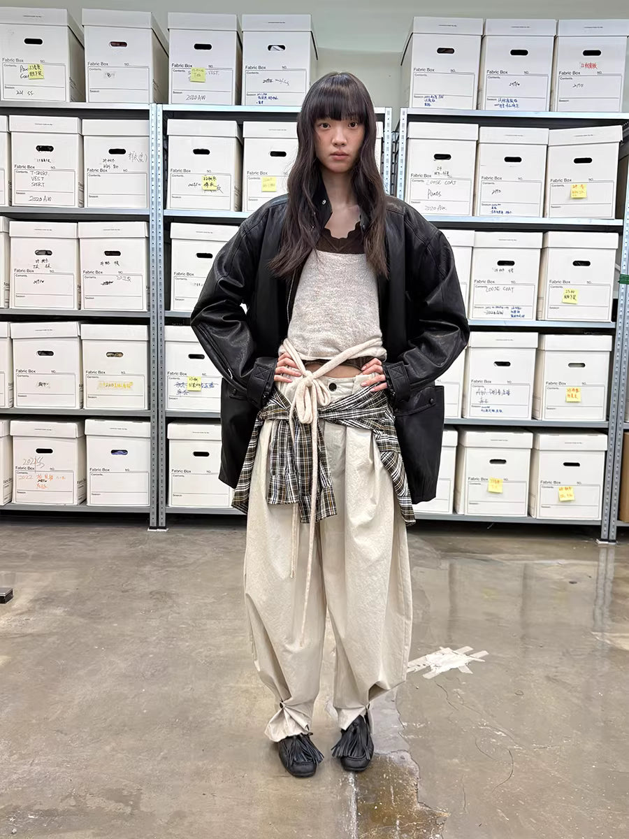 Lantern Trousers in Khaki or Soft Sand