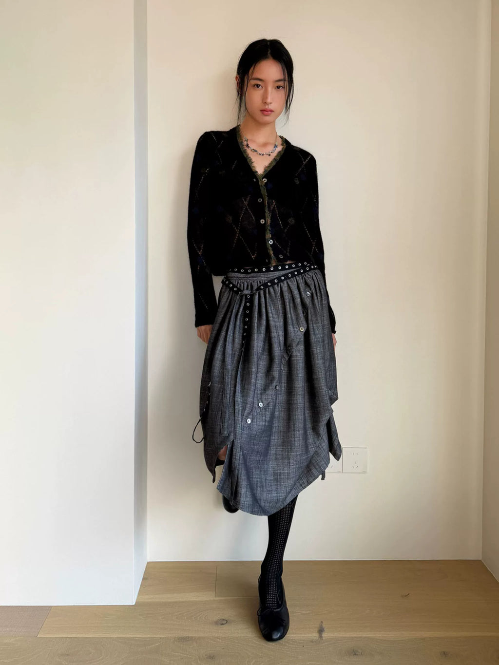 Deconstructed Harness Midi Skirt