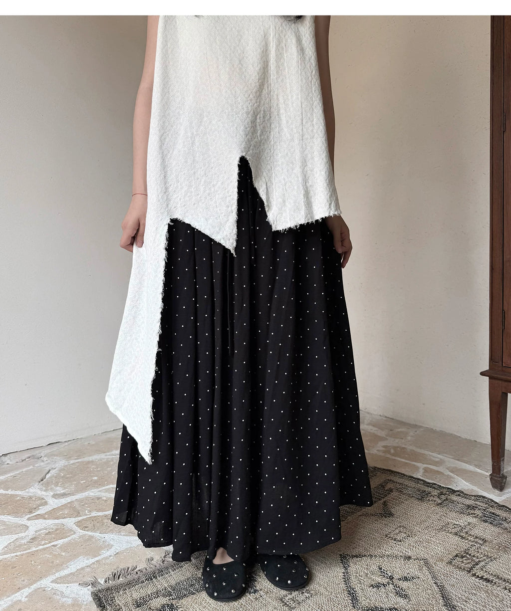 Frayed Asymmetric Linen-Cotton Longline Vest
