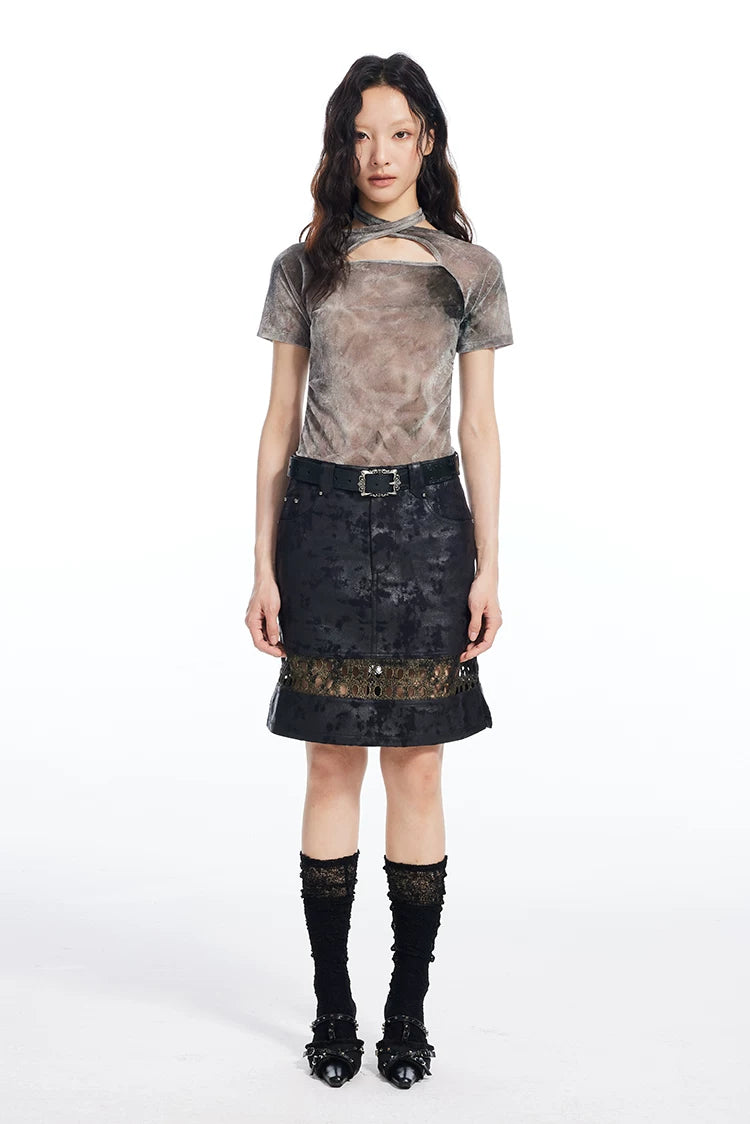 Vapor Sheen Cut-Out Top