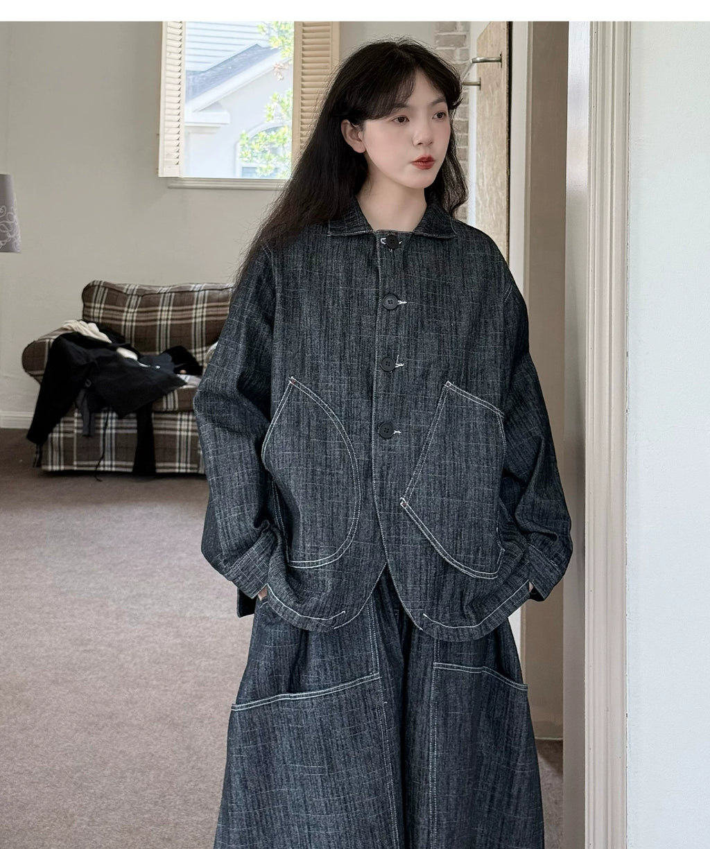 Petal Drift Button-Up Jacket