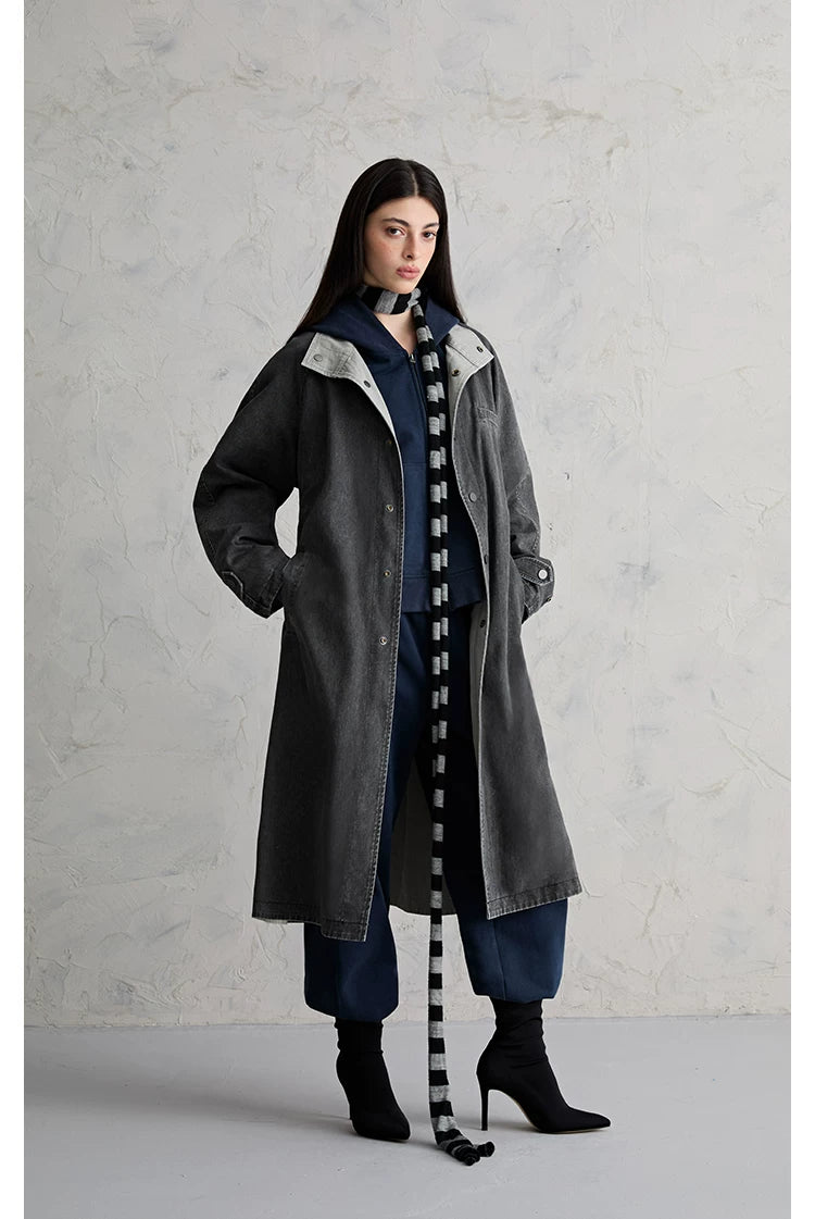 Mineral Wash Reversible Coat Jacket