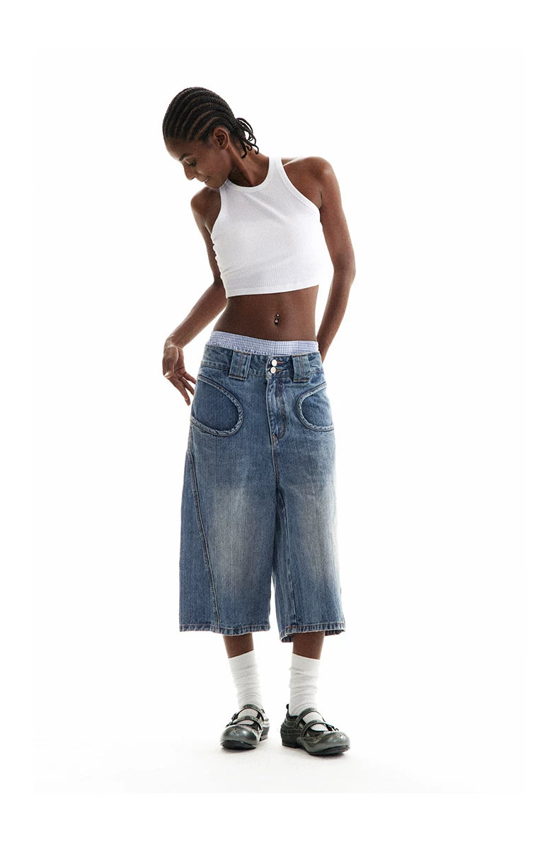 Off-Centre Wide-Leg Denim