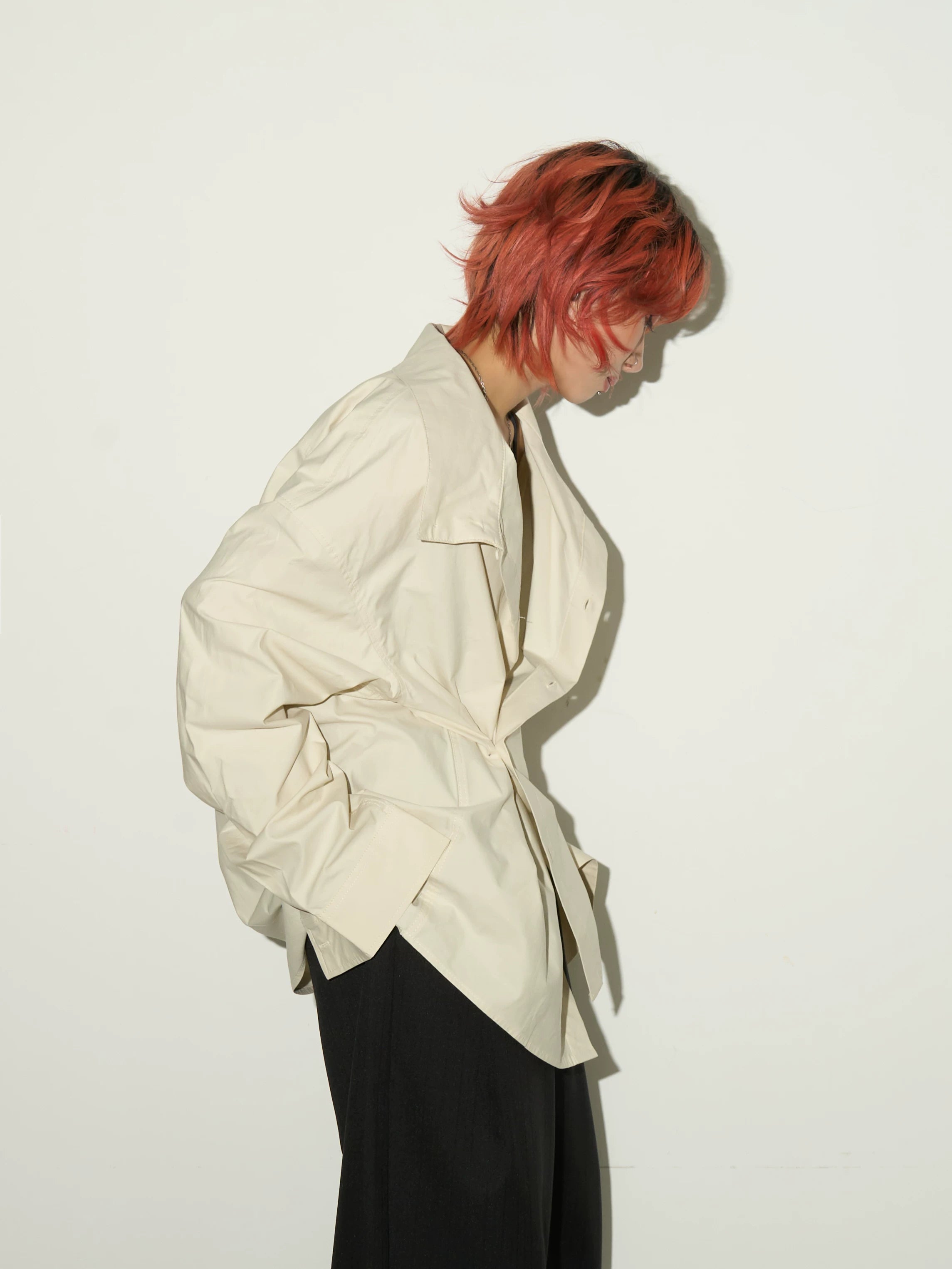 Stand Collar Oversized Shirt