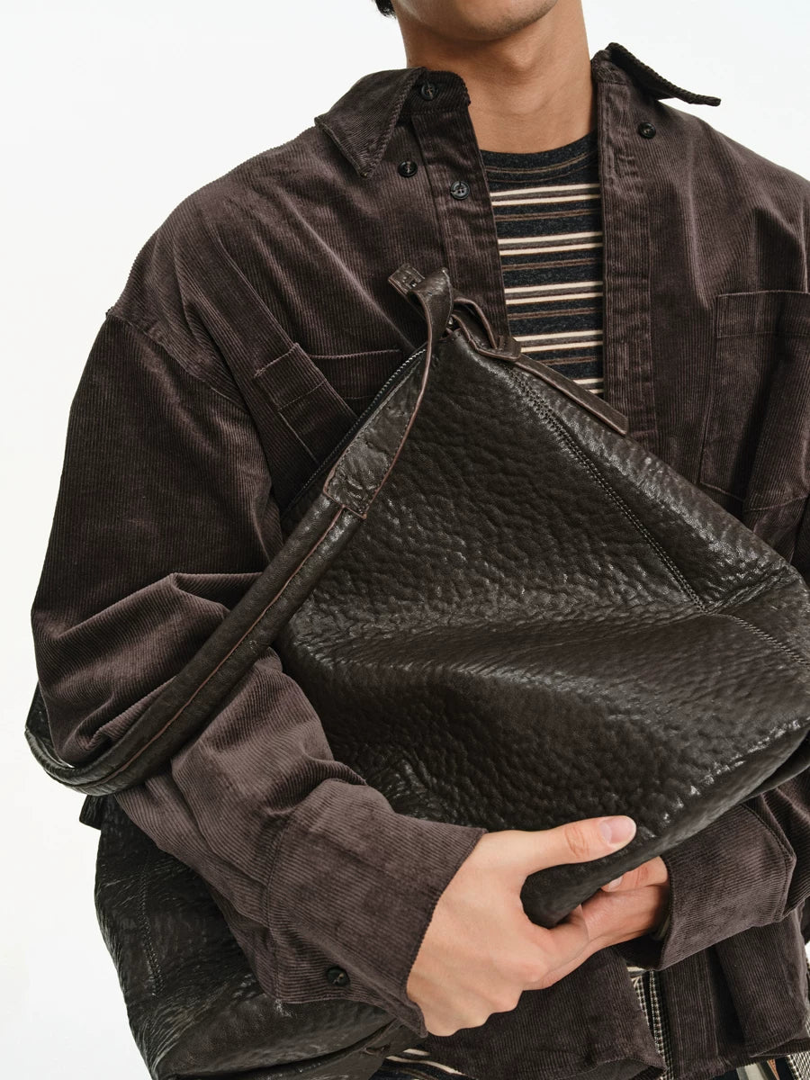Textured Oversized Slouch Shoulder Bag