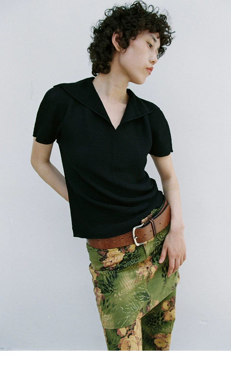 Micro-Piqué Polo Top