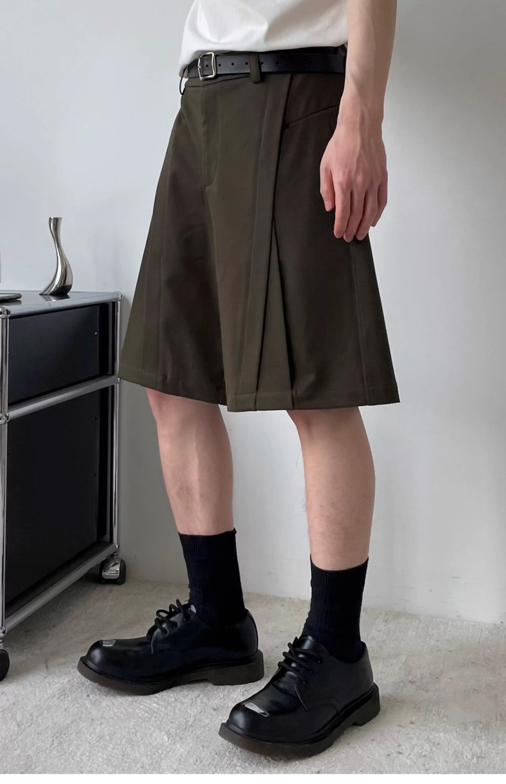Inverted Box Pleat Shorts