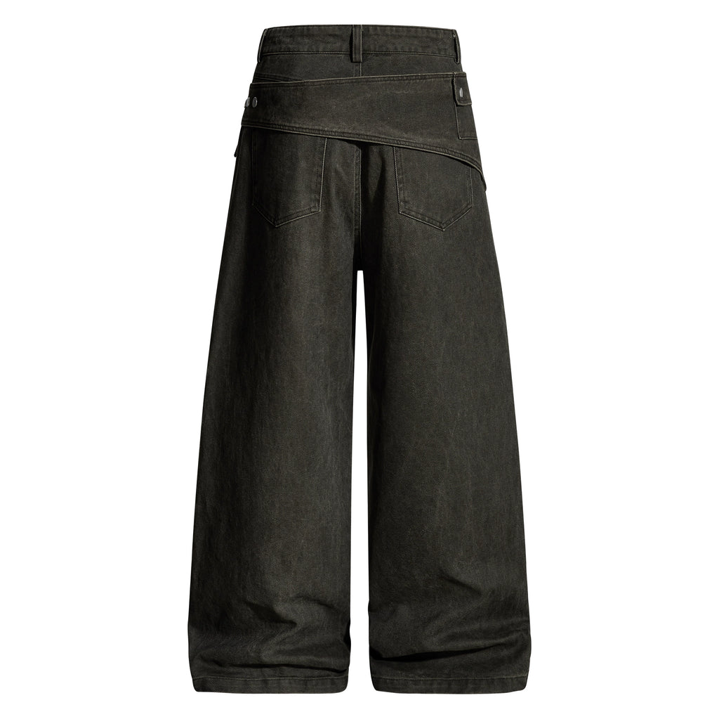 Removable Waistband Wide Leg Trousers