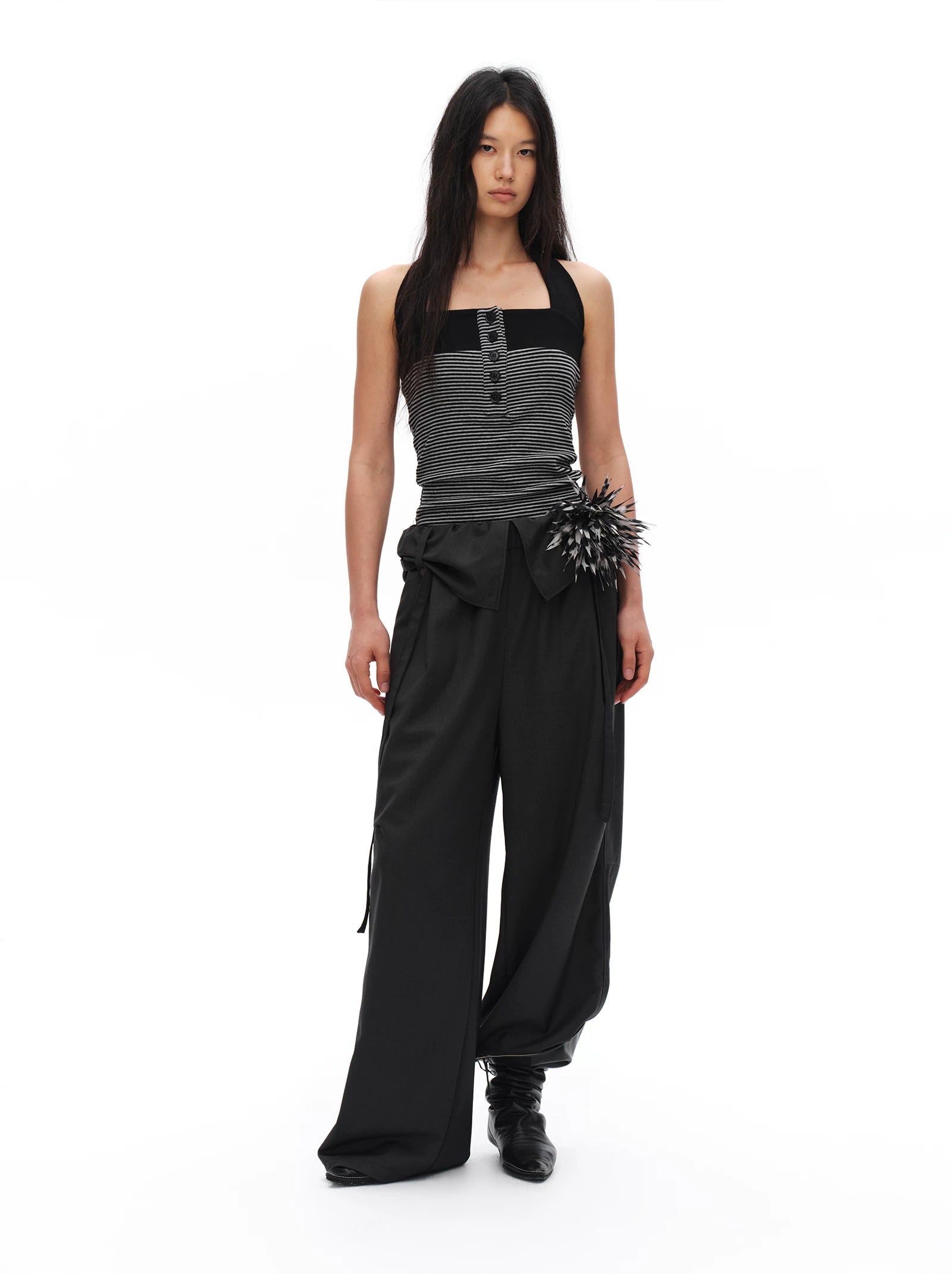 Rolled Tulip Waist Trousers
