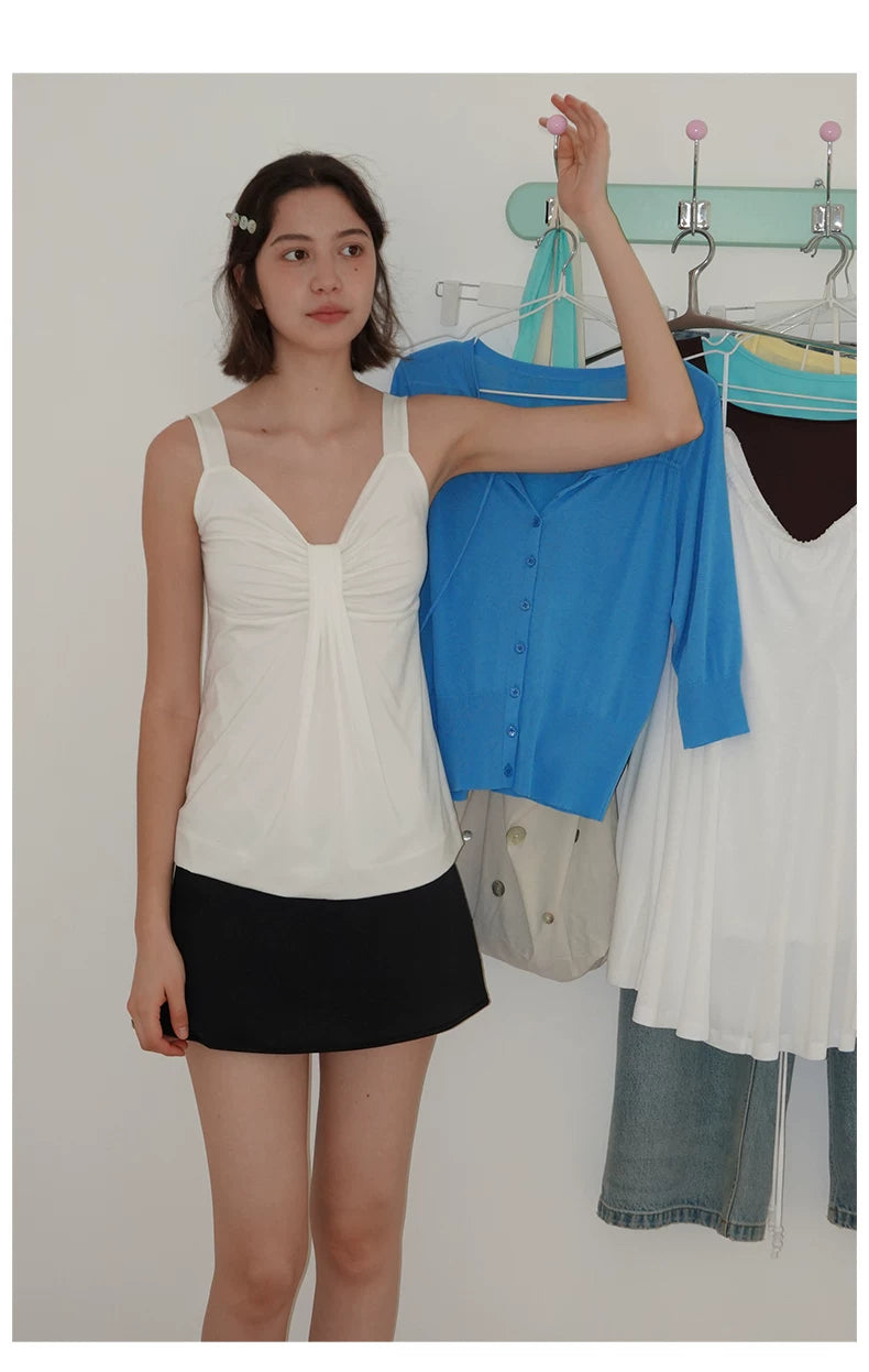 Ruched Lyocell Tank Top