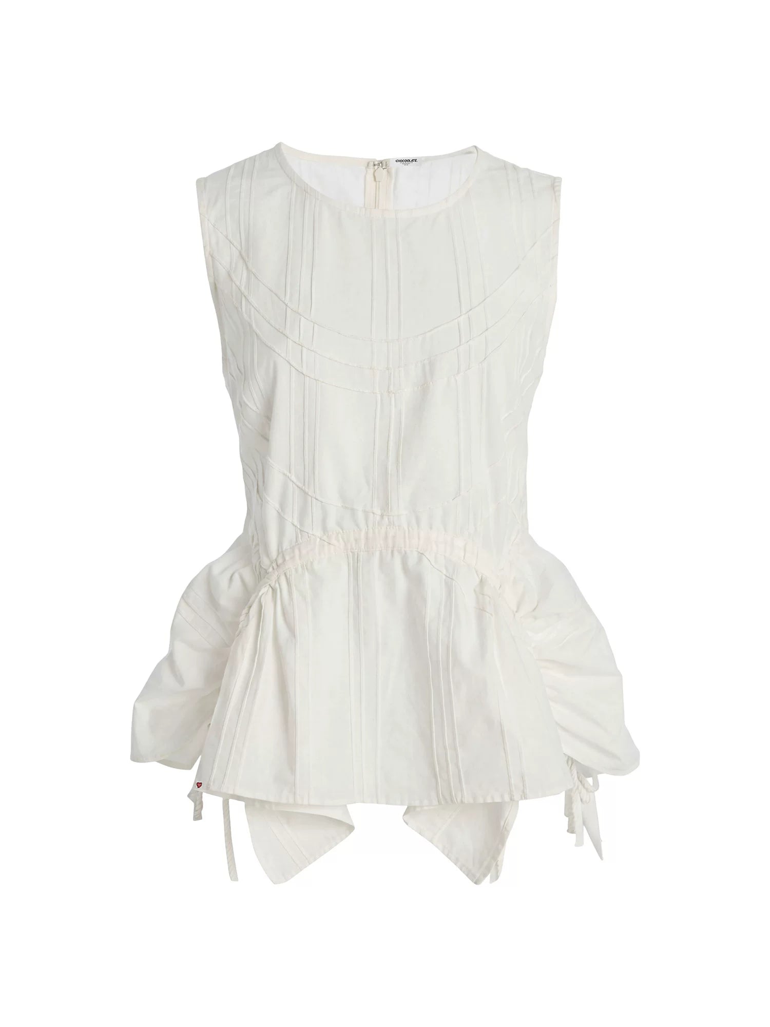 Gathered Sculptural Peplum Top