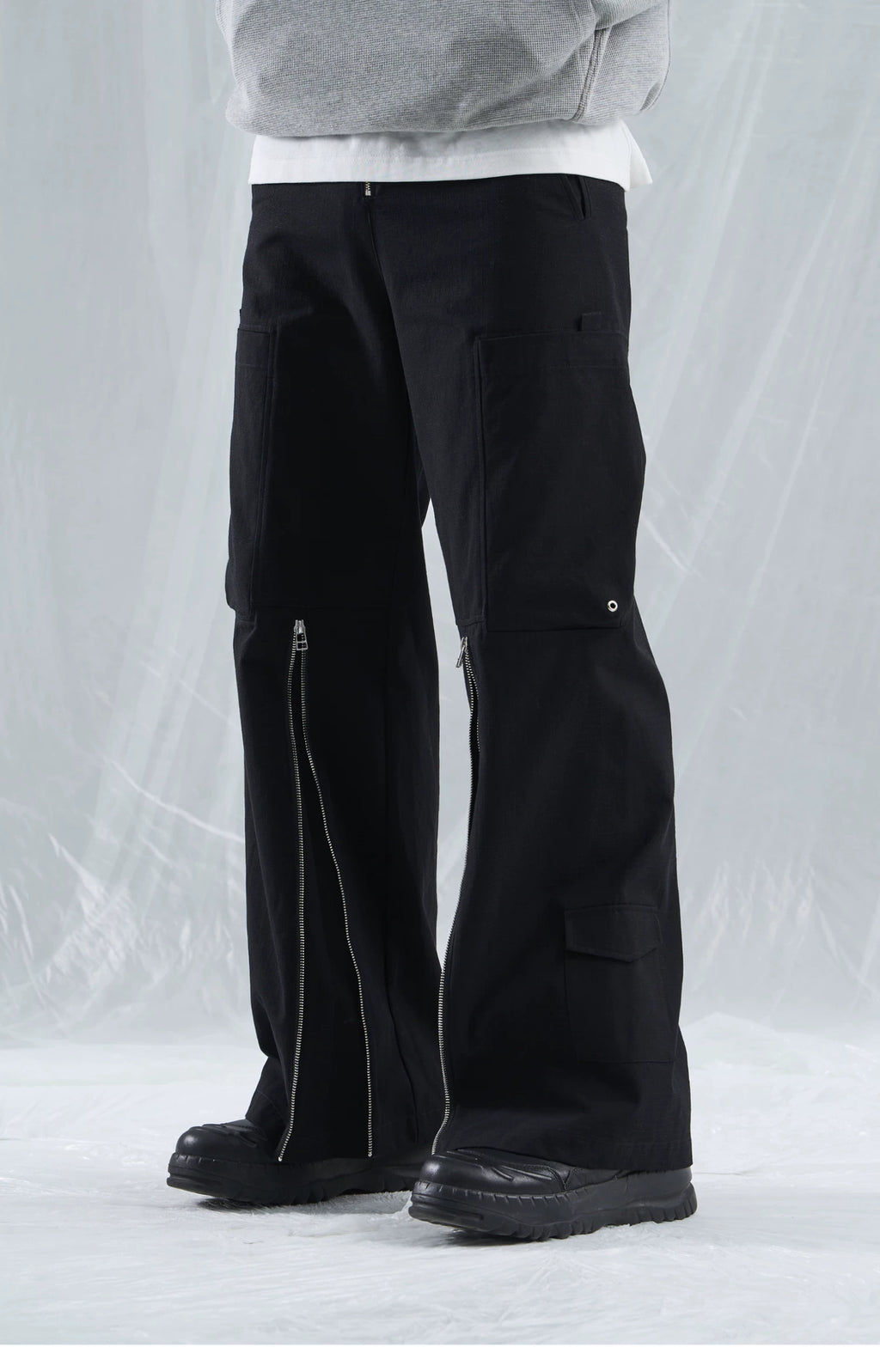 Zip Hem Utility Cargo Trousers