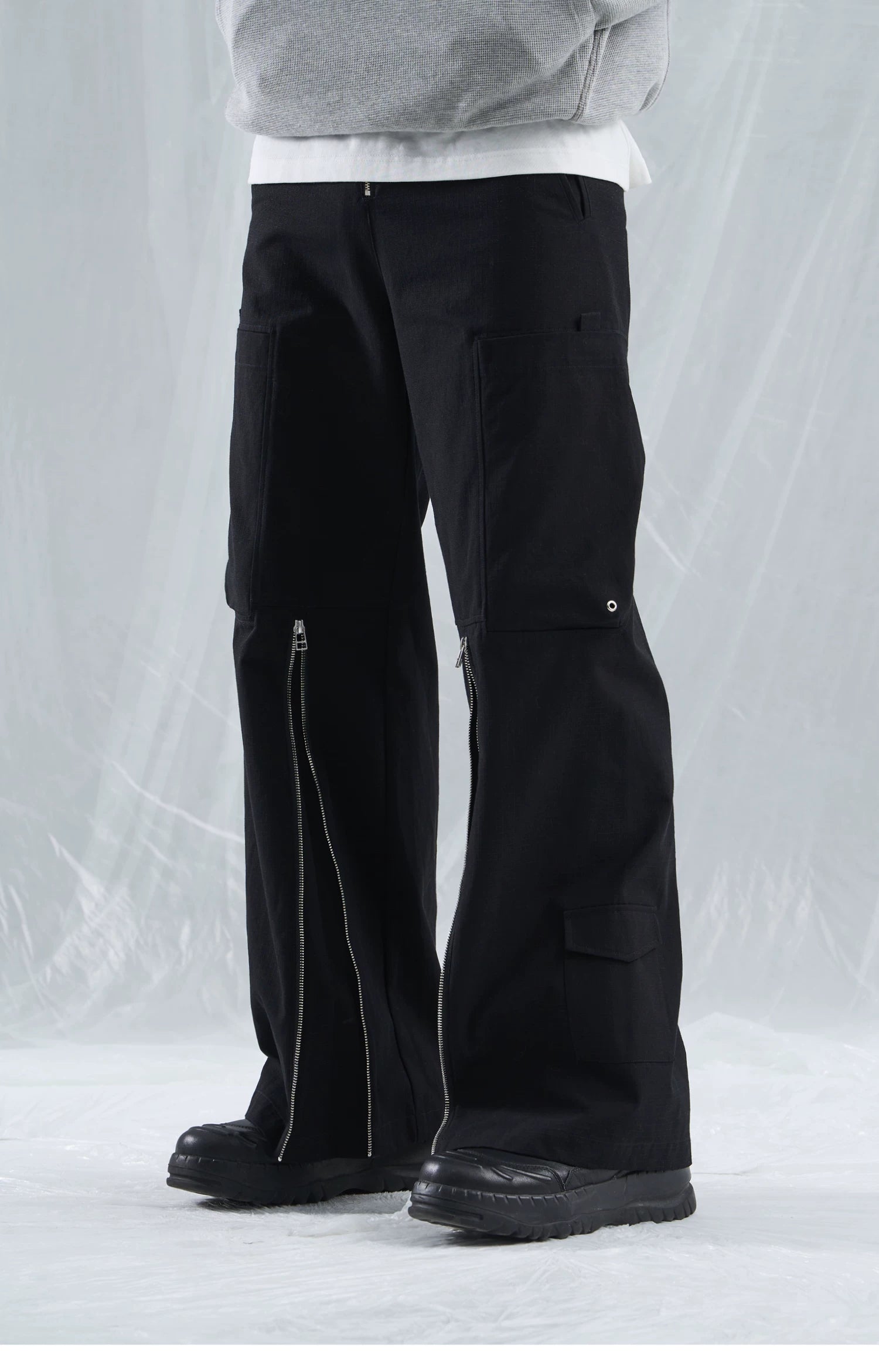 Zip Hem Utility Cargo Trousers