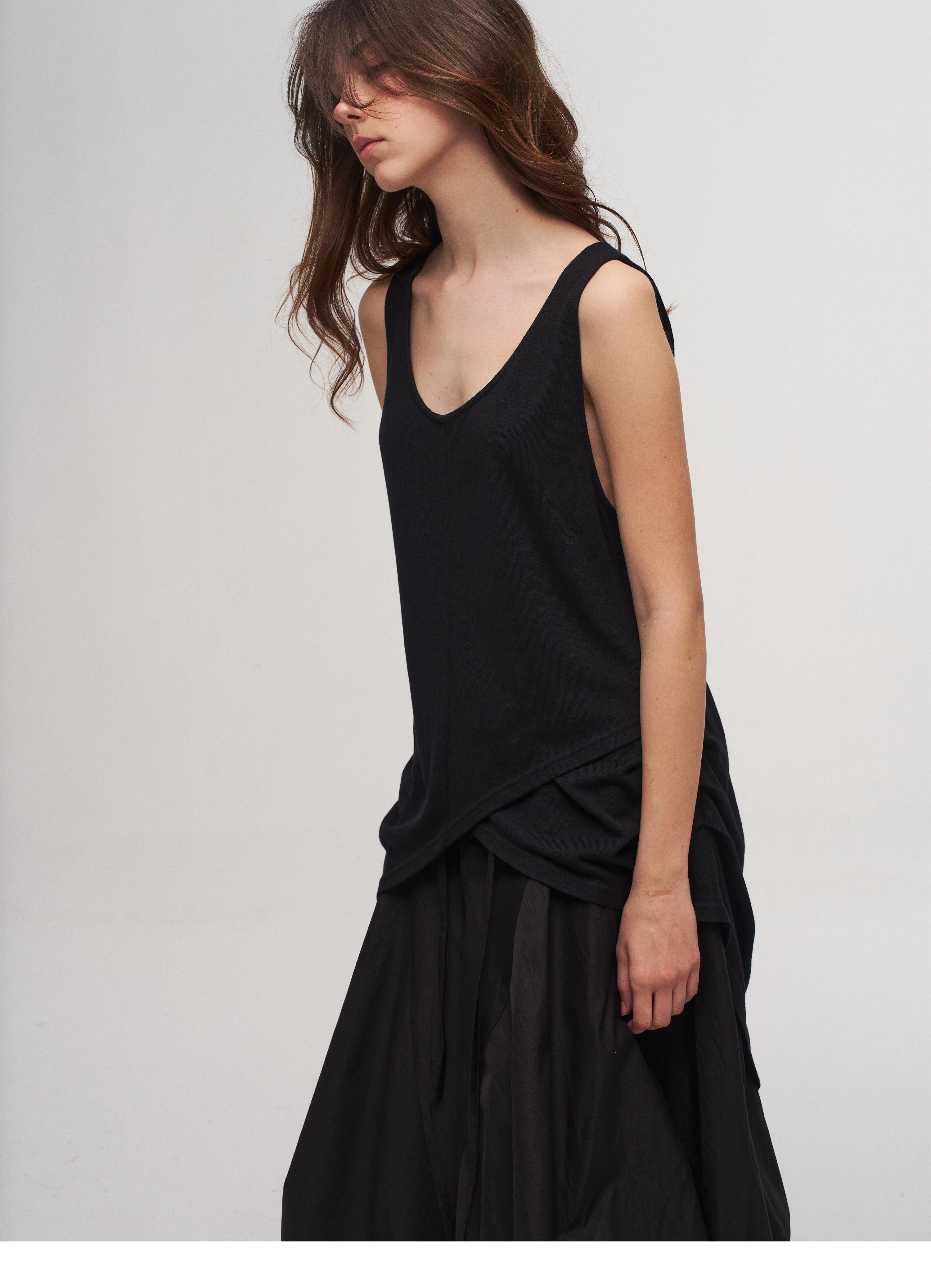 Fluid Draped Skirt Pants