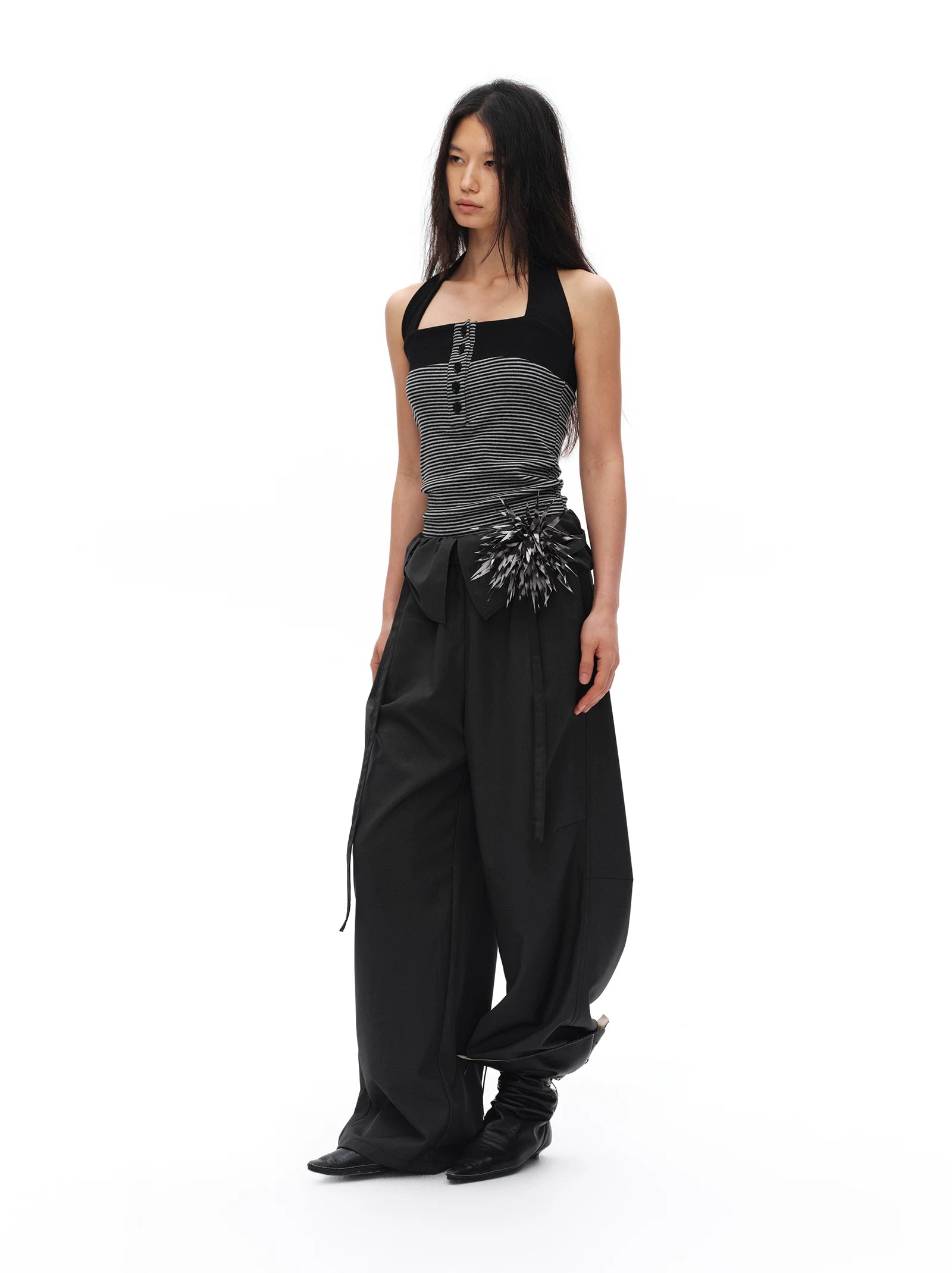 Rolled Tulip Waist Trousers