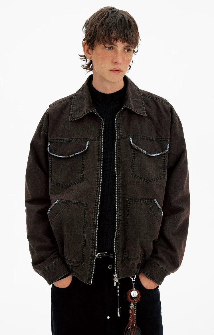 Contrast Trim Workwear Blouson