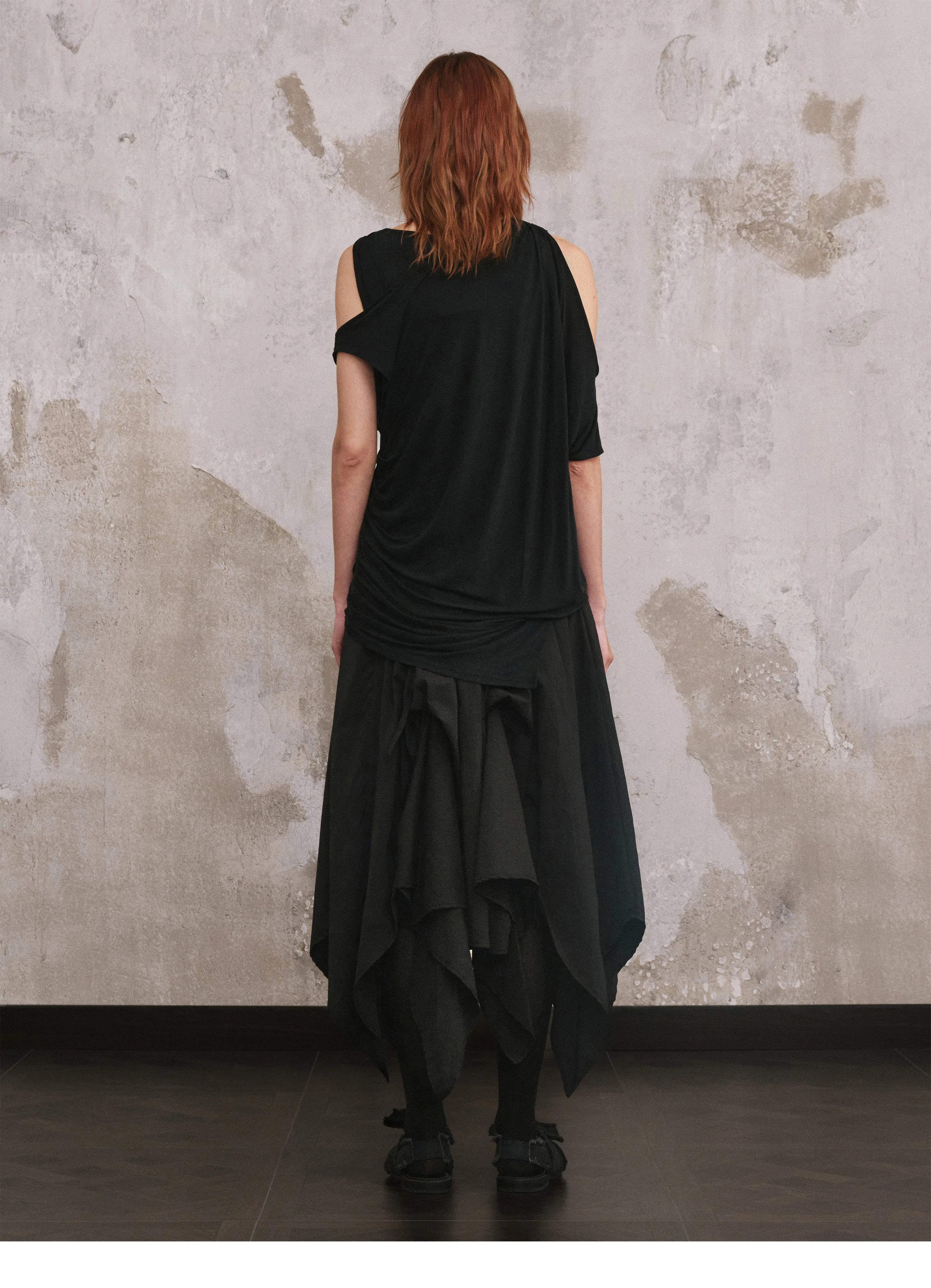 Cold-Shoulder Drape Top